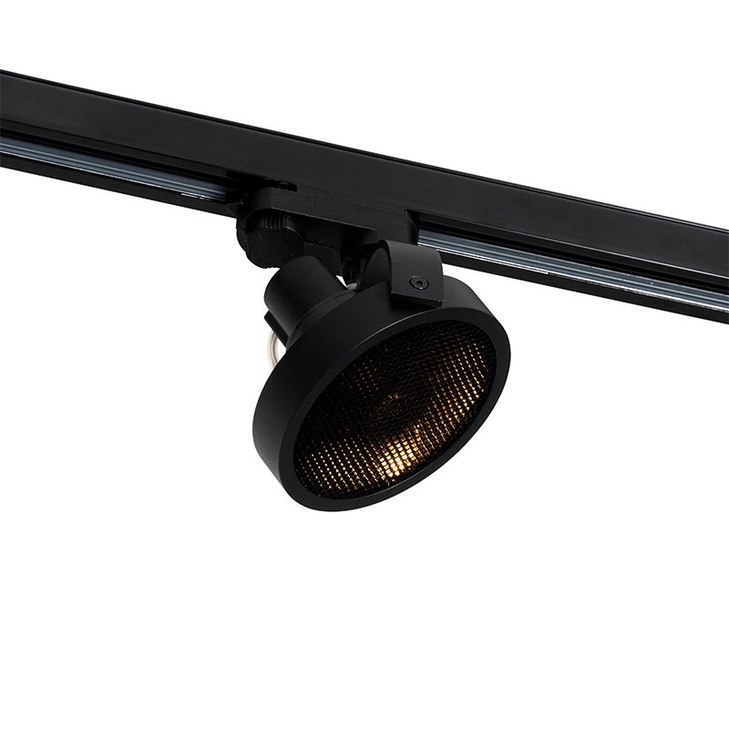 Nowoczesny reflektor szynowy 3-fazowy czarny - Master 111 Honey