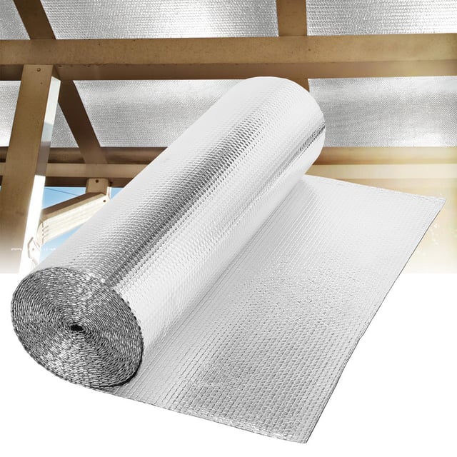 Pellicola isolante Isolante termico in pellicola a bolle alluminata Isolamento bifacciale 3-4 mm per radiatore Pavimento Tetto Parete