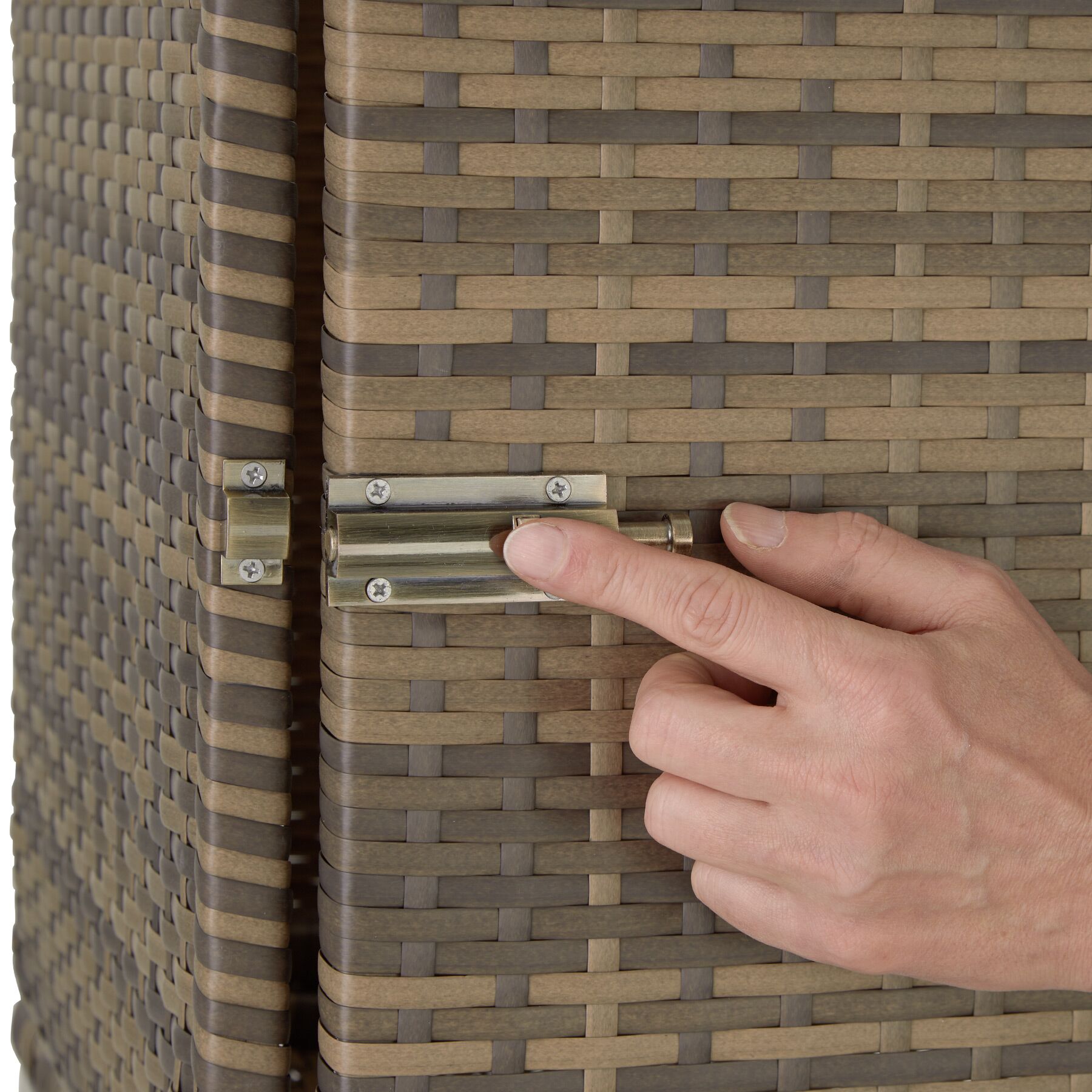 Set di 2 lettini prendisole in rattan resina e alluminio con copertura protettiva tavolo colore naturale TECTAKE - 4