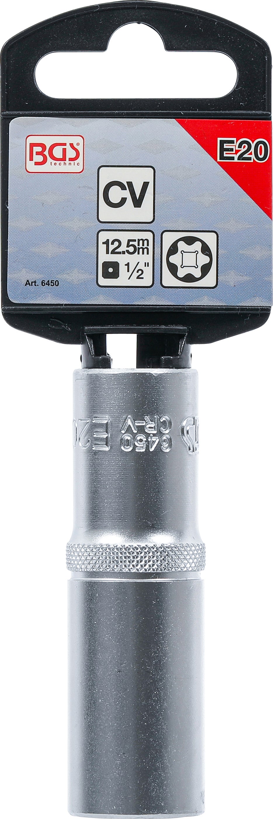 Douille pour clé, profil E, longue | 12,5 mm (1/2