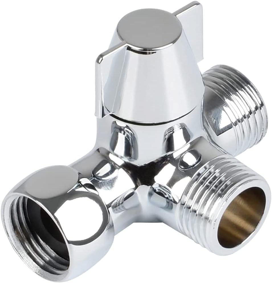 Solidny mosiężny zawór 3-drożny, 3-drożny zawór przełączający, 3-drożny zawór przełączający prysznica, zawór z adapterem T G1/2", do prysznica, p