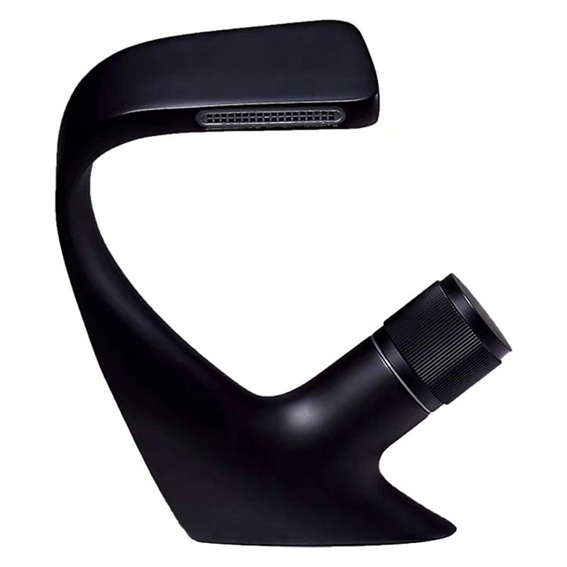 Bateria łazienkowa typu wodospad, bateria umywalkowa chromowana, elegancka bateria łazienkowa z wężem wodnym o długości 60 cm (czarna)