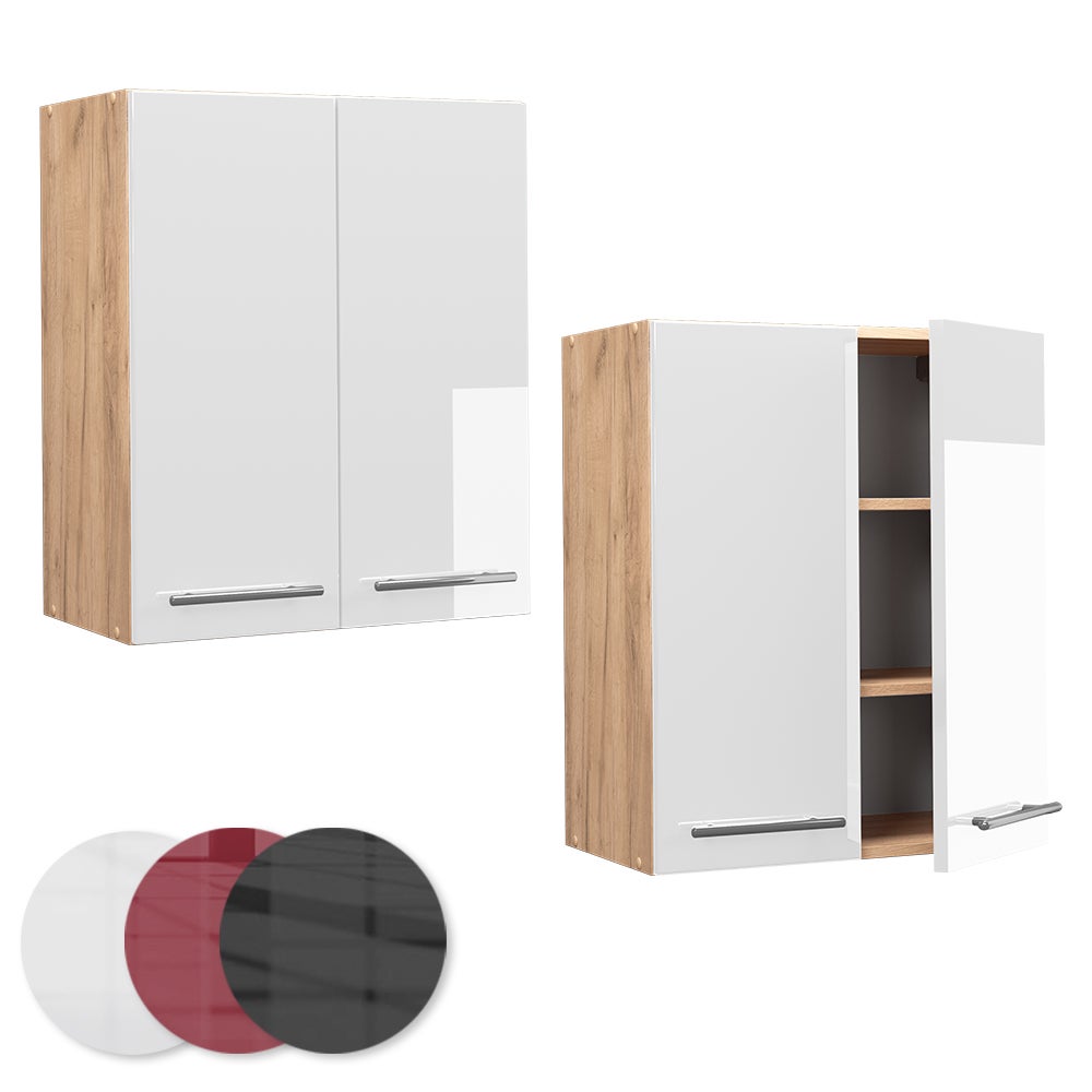 Vicco Elément haut de cuisine Fame-Line, Blanc Haute brillance, 60cm - 5