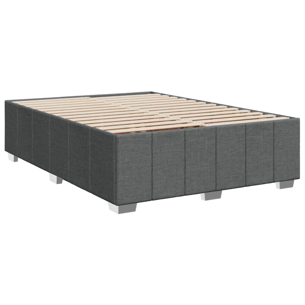 Cadre de lit sans matelas gris foncé 160 x 200 cm tissu - 3