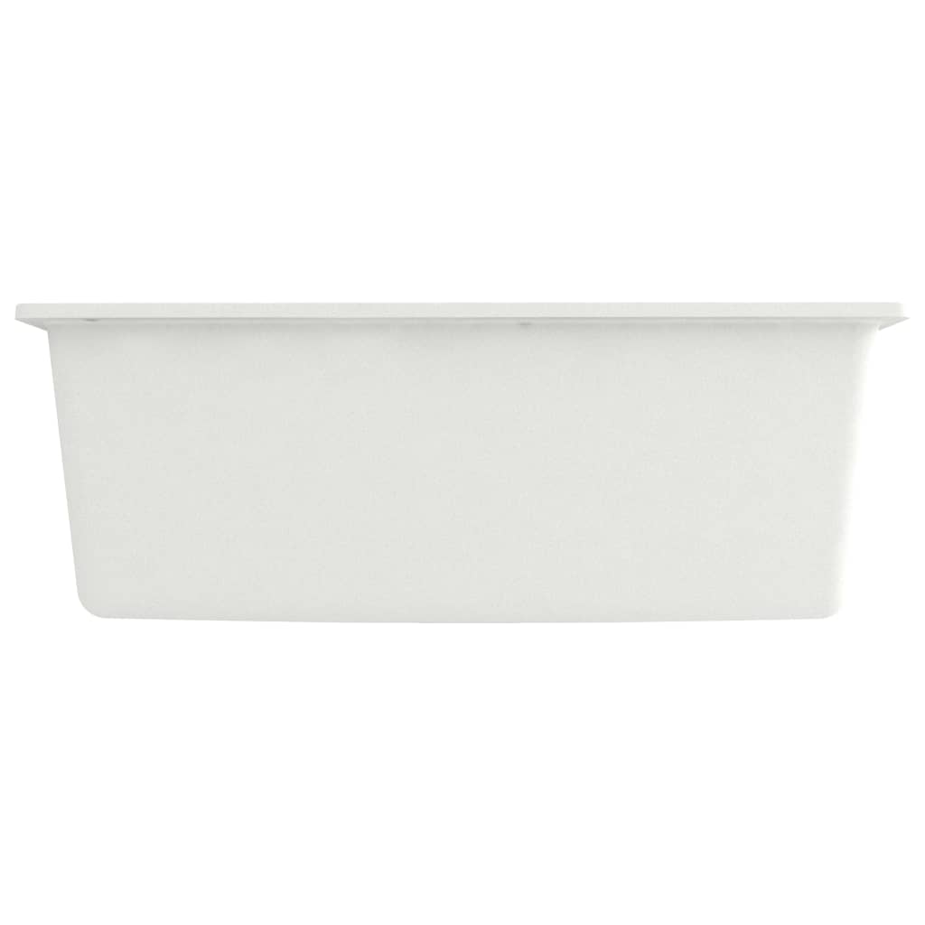 Lavello da cucina con foro troppo pieno 53 x 50 cm granito bianco 02_0002384 - 3