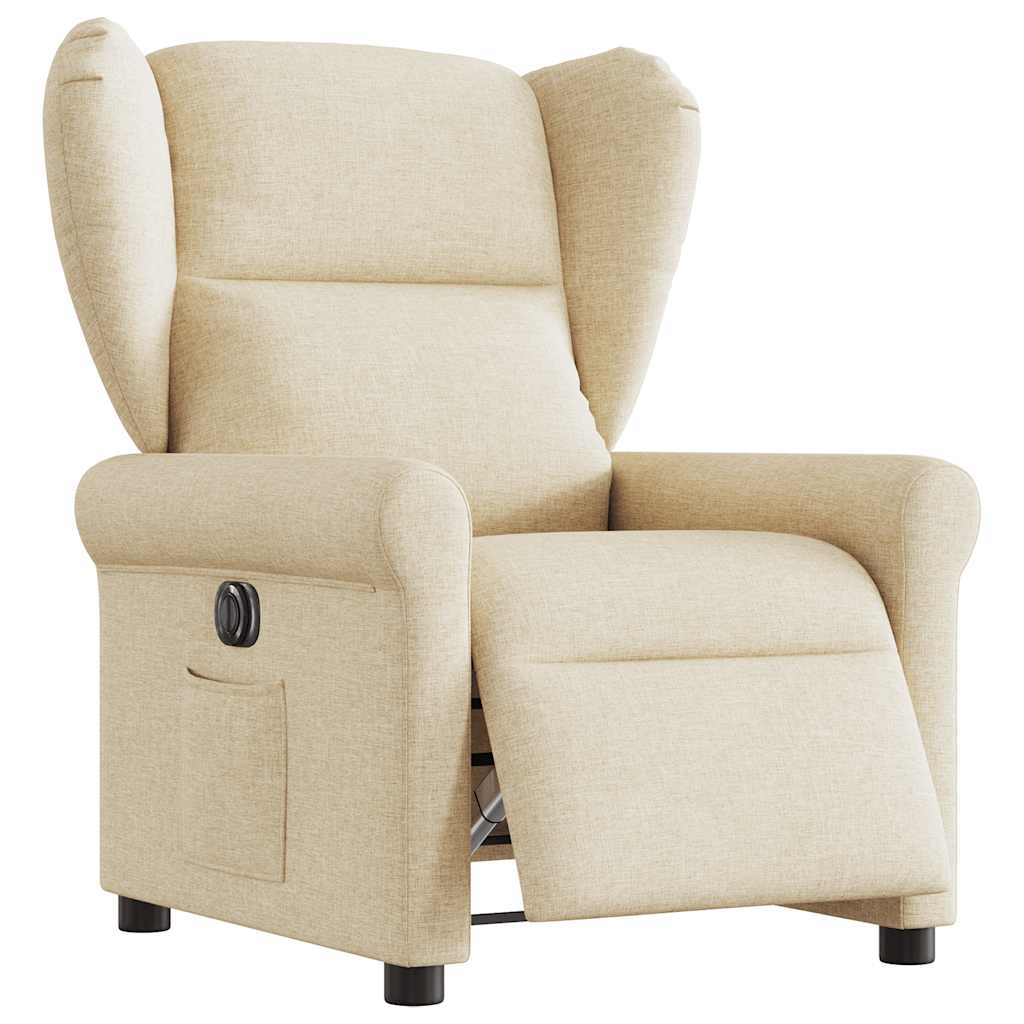 Fauteuil de télévision | Fauteuil inclinable électrique Crème Tissu CFW167992 - 2