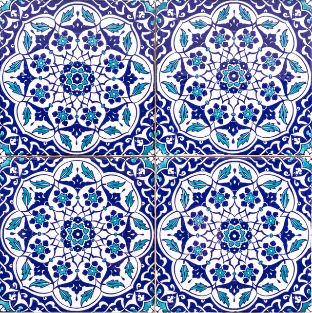 Cerames- Taner, carreaux en céramique Iznik 20 x 20 cm, paquet de 12 pièces (0,48 m2) | Carreaux de céramique à motifs orientaux
