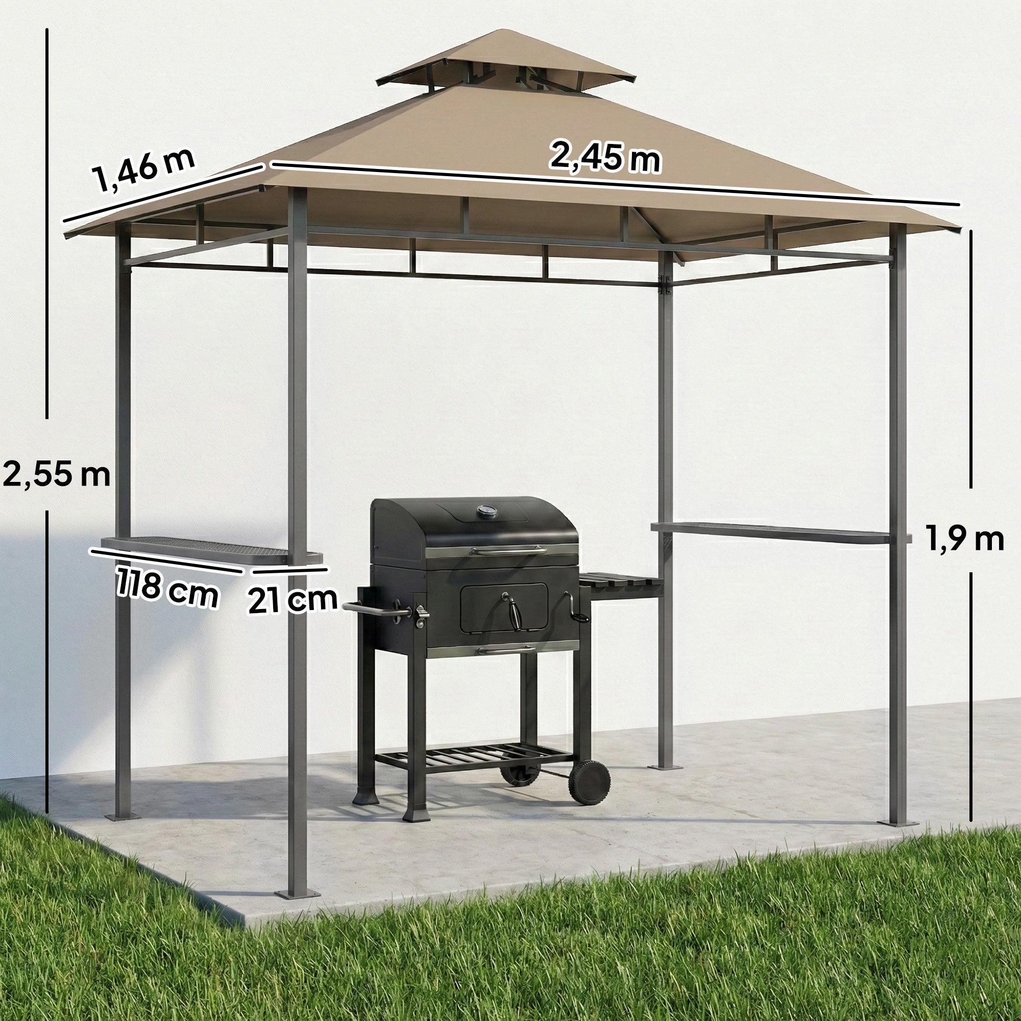 Abri pour barbecue métal Outsunny - 3