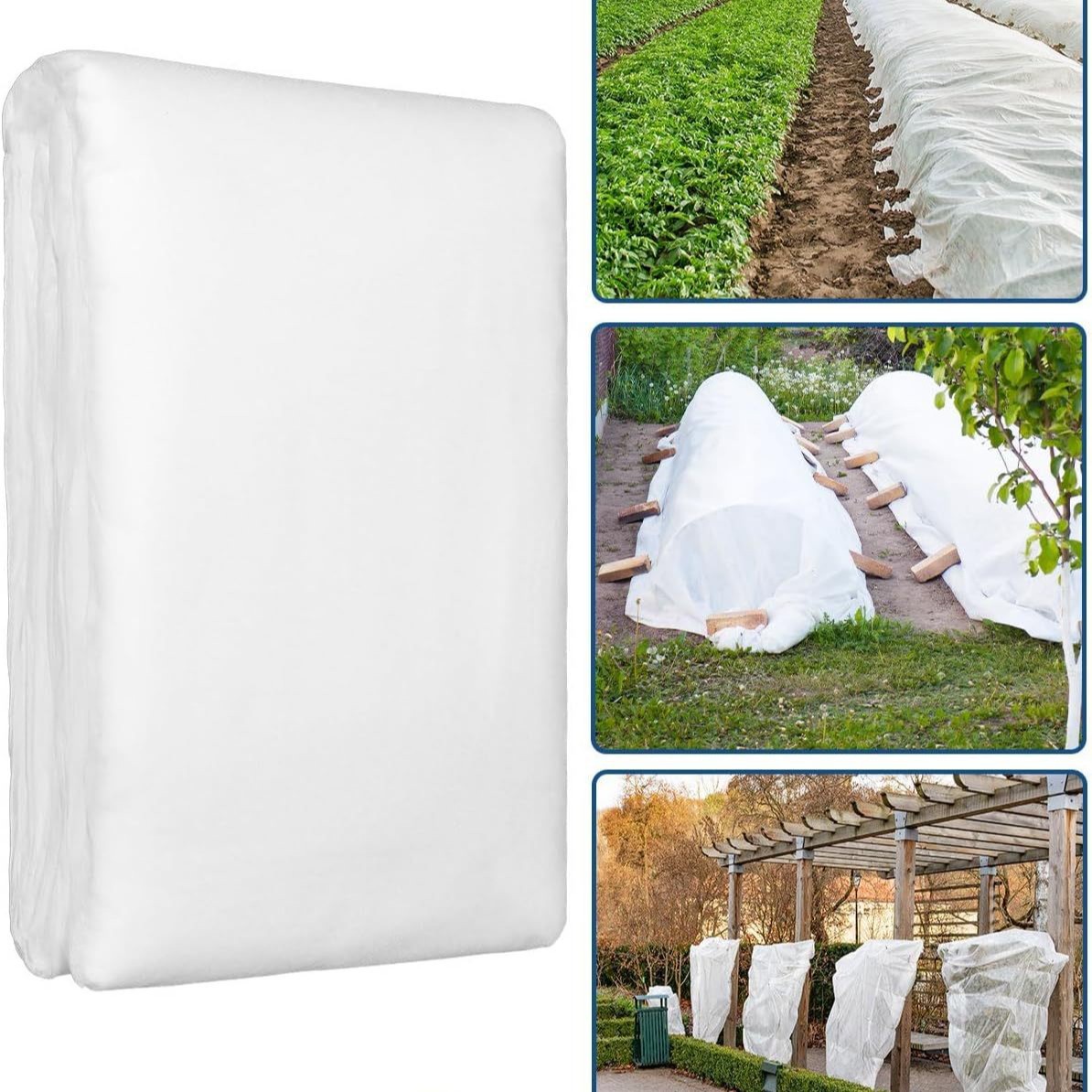 Biała osłona roślin, 3 x 15 metrów, włókninowa osłona przeciwmrozowa dla roślin.