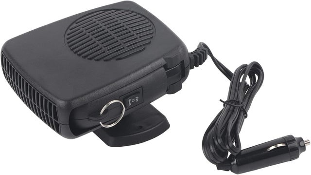 Przenośny ogrzewacz samochodowy, obrotowy 360°, z gniazdem zapalniczki, 12 V, 200 W, czarny