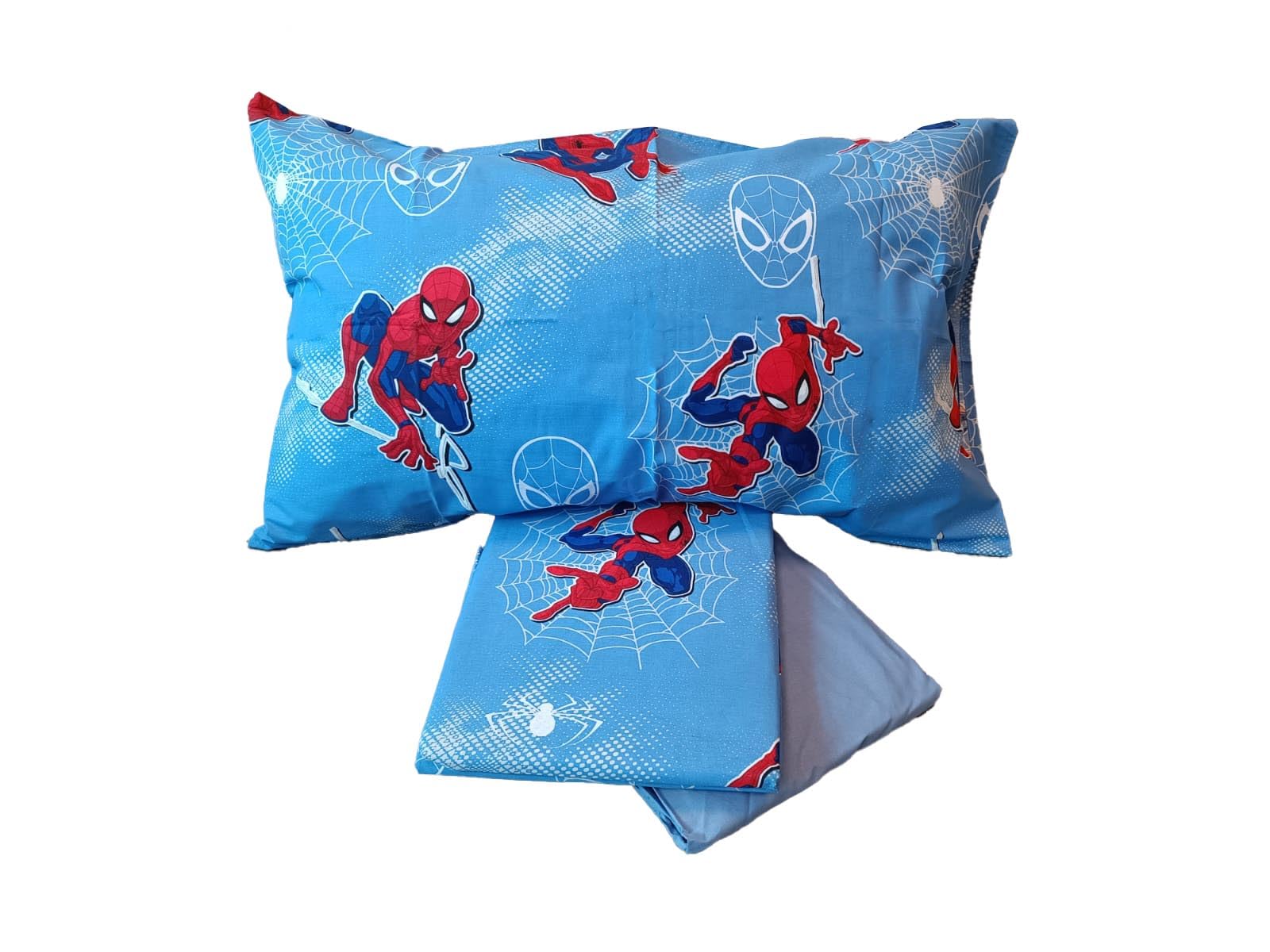 Spiderman, Lenzuolo Letto Piazza E Mezza, Completo Letto, Lenzuolo Sopra, Lenzuolo Con Angoli, Federa, Blu, Marvel, 100% Cotone, Prodotto Ufficiale - 3