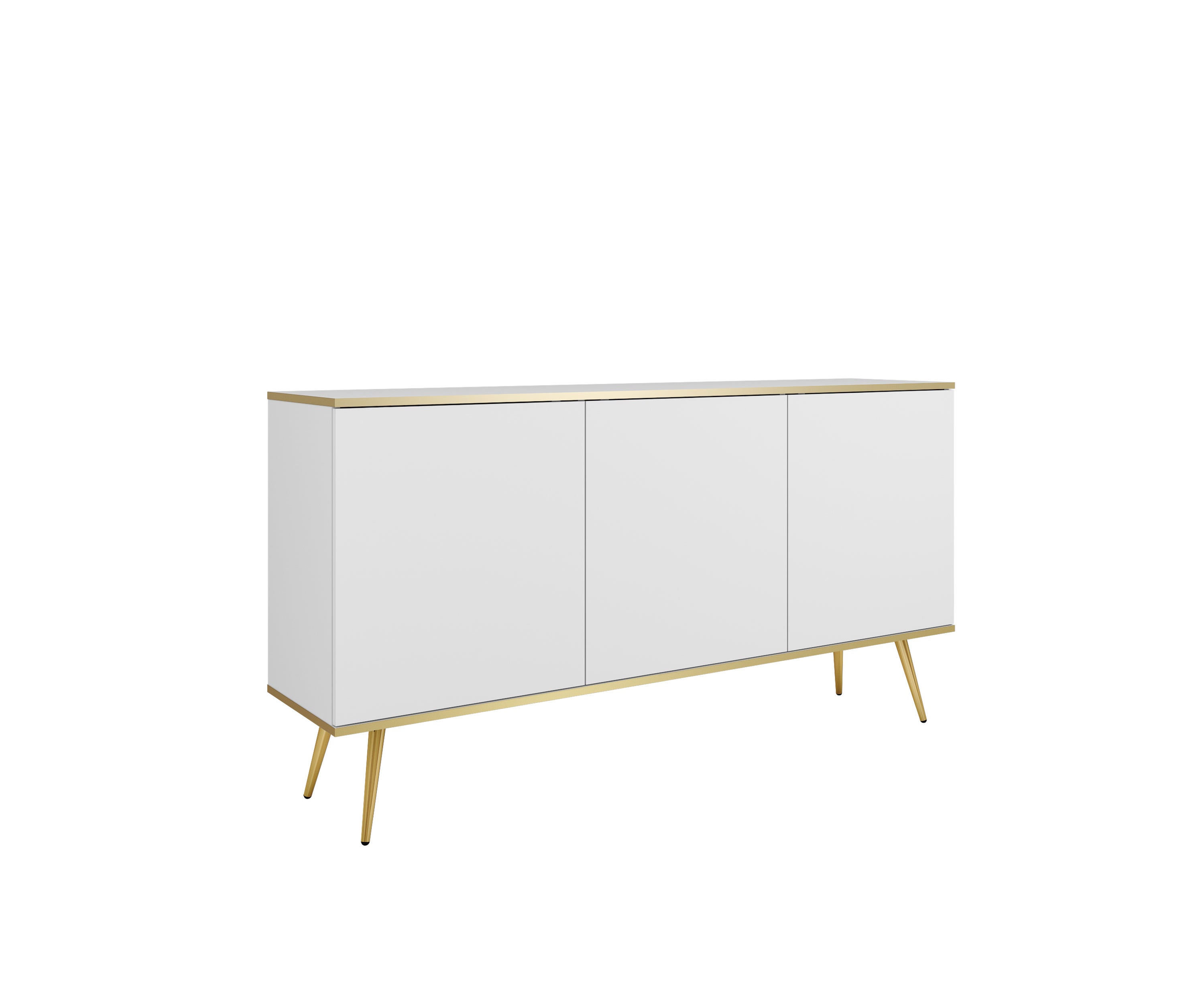 Komoda: biała, nogi złote, 160 x 85 x 39 cm