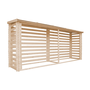 Portalegna In Pino Massello 108x64.5x109cm - Scaffale Esterno Per Legna Da Ardere - Foto 11