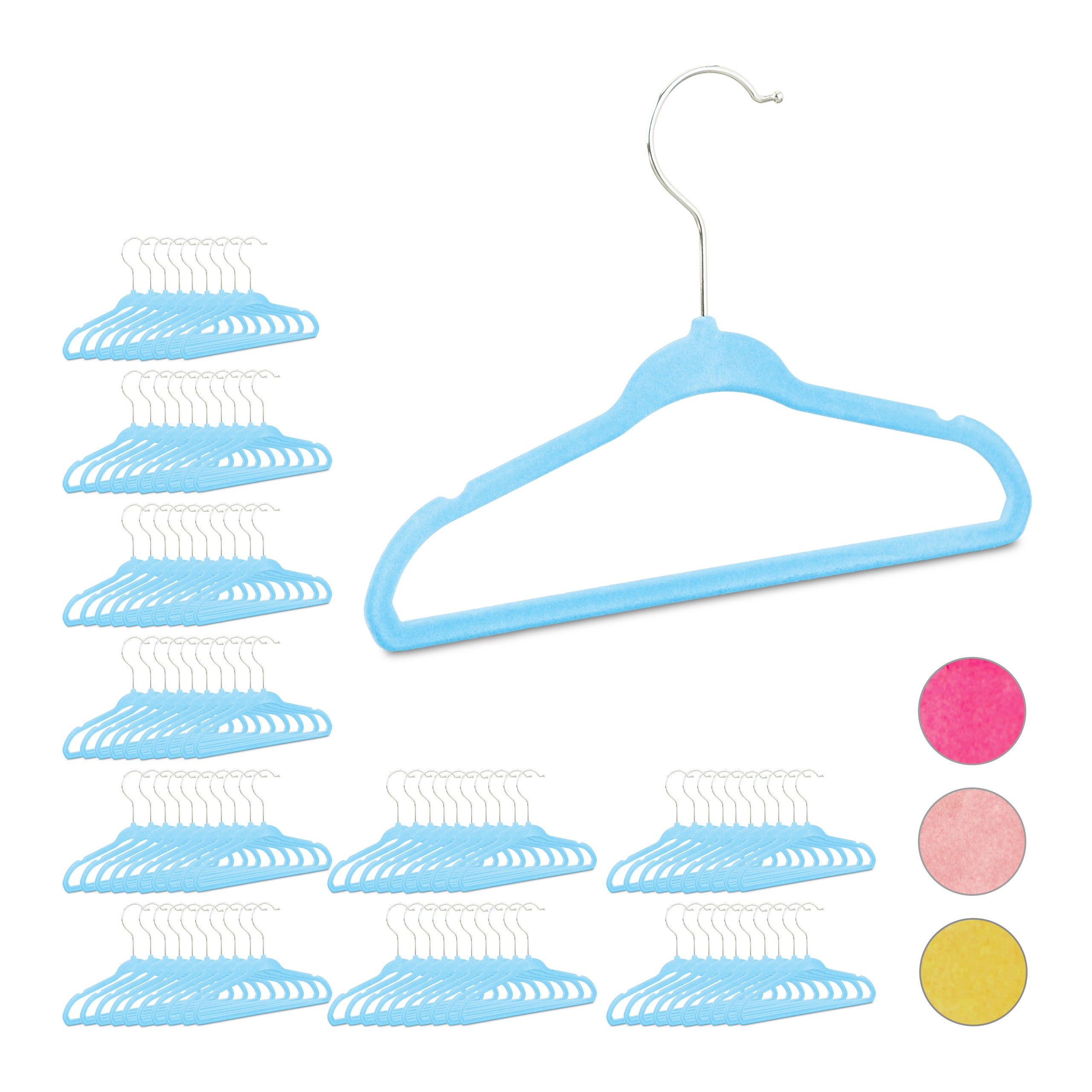Casafield 100 Grucce Per Bambini In Velluto Floccato, Colore Avorio, 35,6 Cm, Antiscivolo, Con Barra Per Pantaloni, Gancio Girevole 360°, Portata 2,3 Kg
