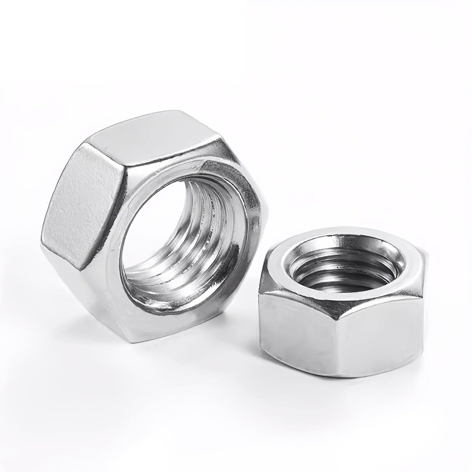 M2, 100 dadi esagonali V2A, DIN 934/DIN EN-ISO 4032, in acciaio inox A2