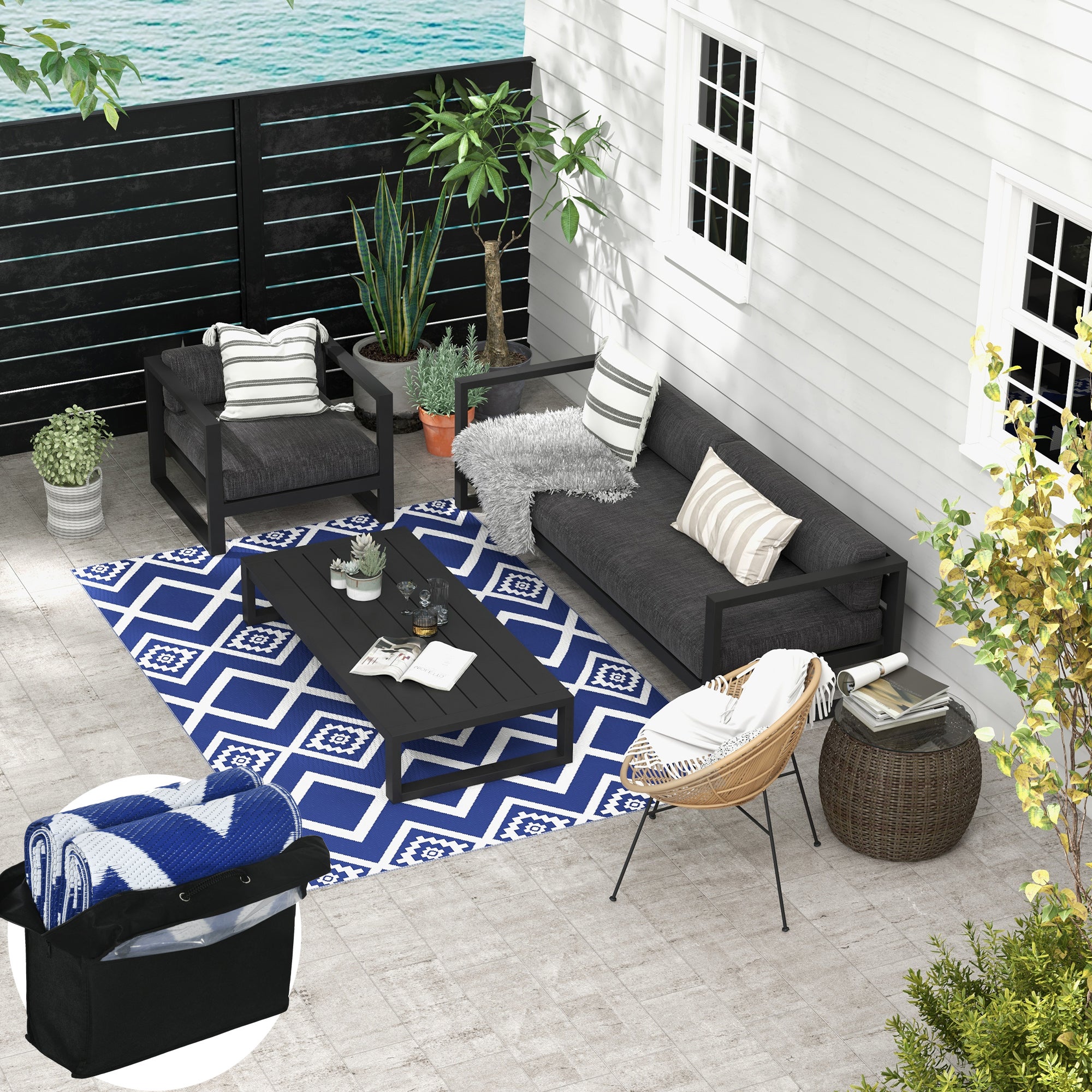 Nappe Ronde Imperméable En Polyester - Pour Intérieur/extérieur, Pique-nique, Jardin, Diamètre 122 Ou 137 Cm - 6