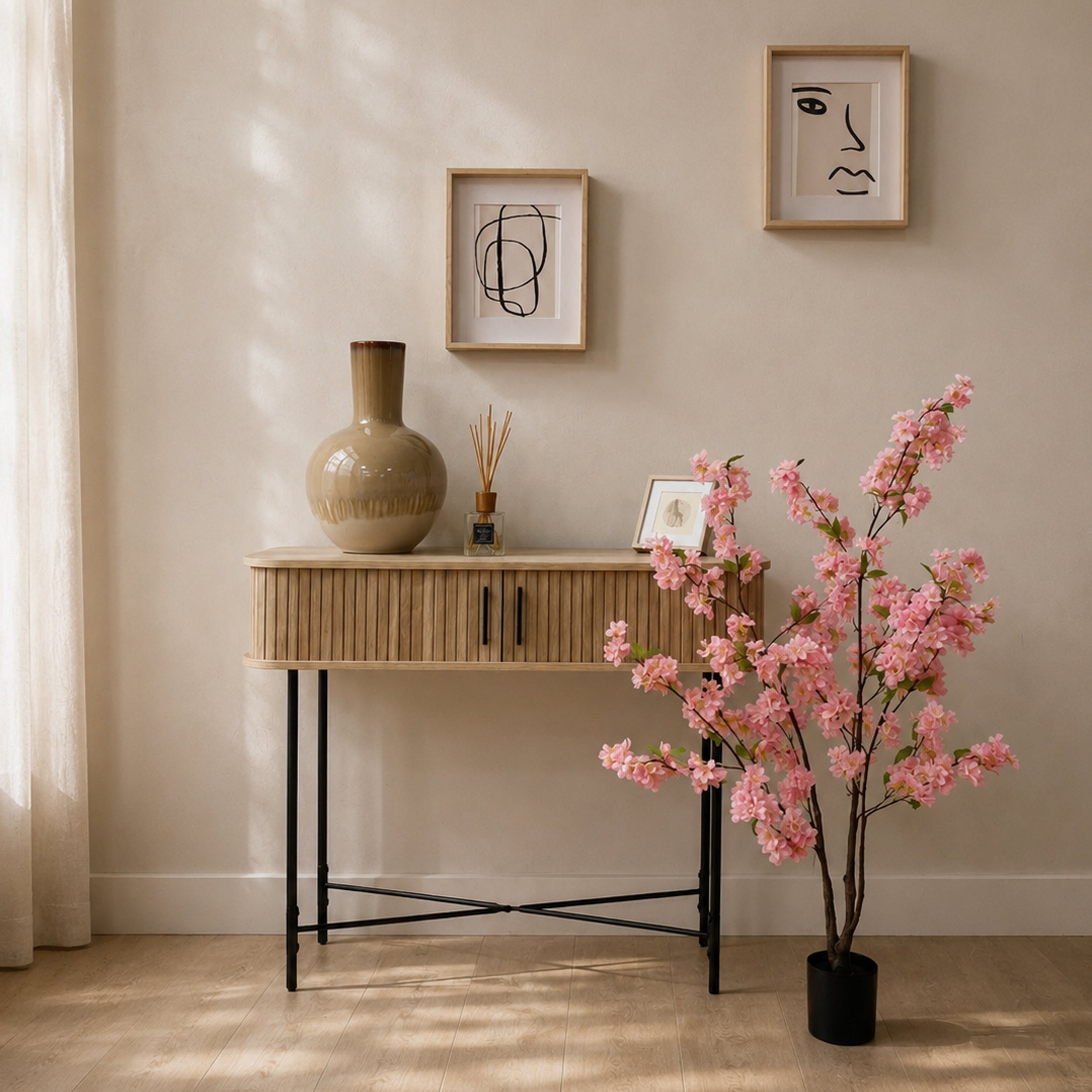 Cerisier artificiel rose 115cm - 4