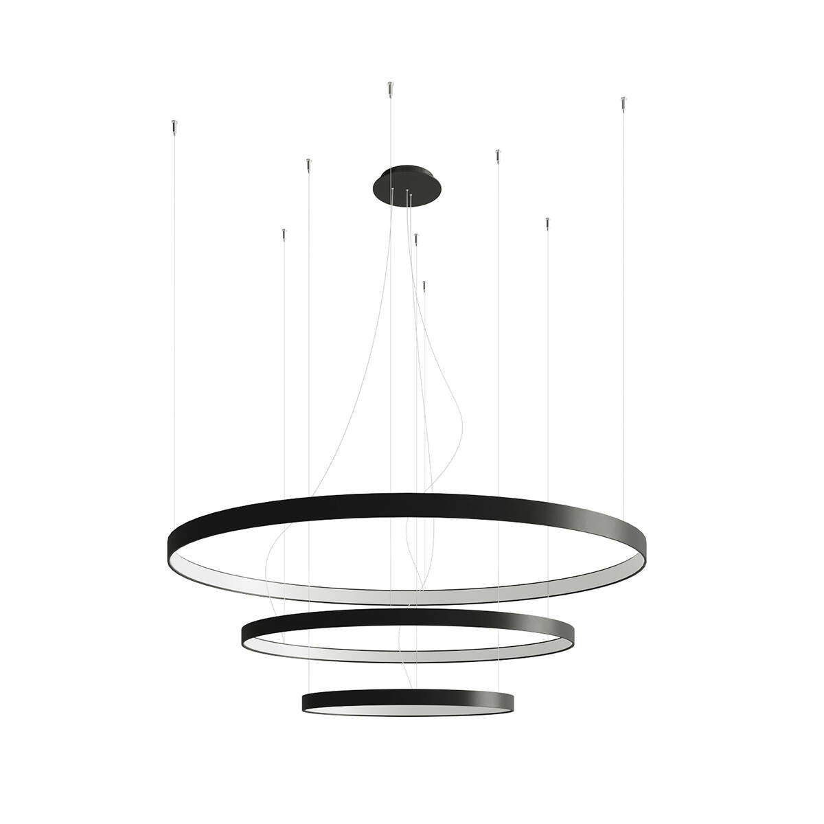 Lampa wisząca RIO LED 100W Neutralna biel 12073lm czarna wym: 150 x 110 x 110 cm Thoro Lighting