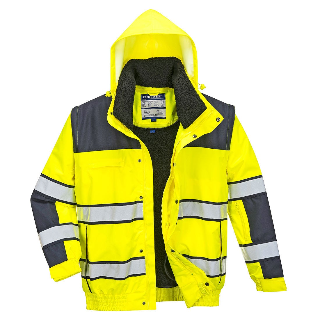 Portwest - Blouson de travail 3 en 1 HV - Jaune / Noir - XS - 3