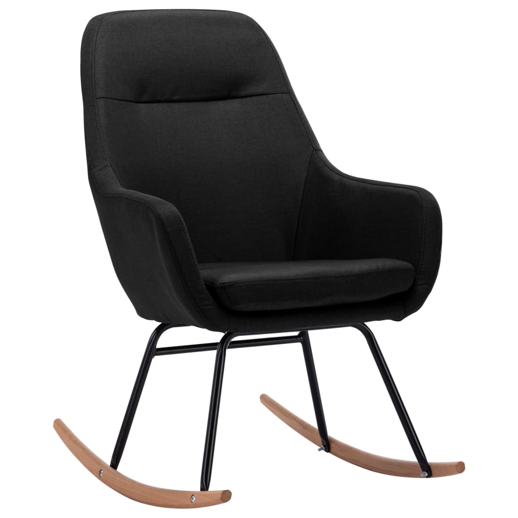 Chaise à bascule | Rocking chair | Fauteuil à bascule Noir Tissu794627 - 2