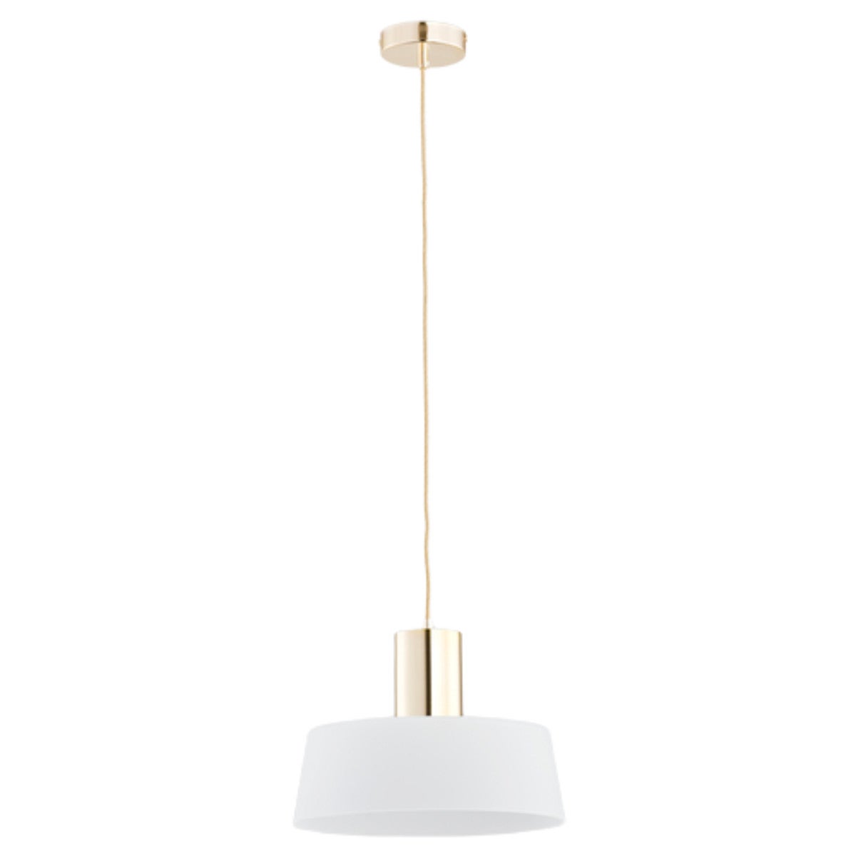 Lampa wisząca Lux złoto-biała 1 x E27 x 60W wym: 90 x 30 x 30 cm Alfa