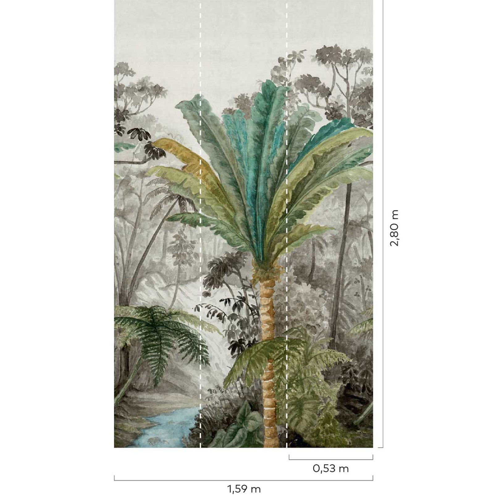 Papier peint l'île au palmier - 159x280cm - 2