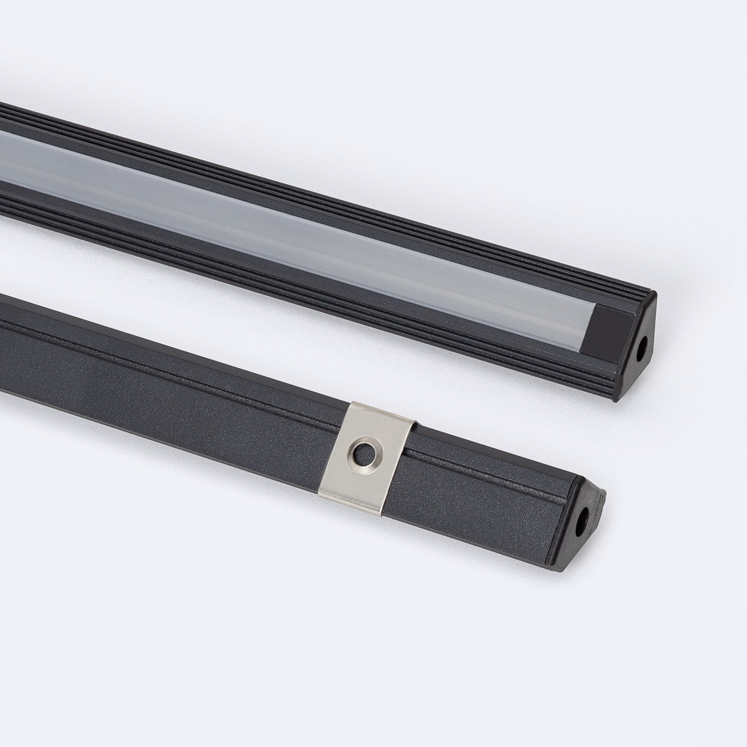Profilé Aluminium Angle 2 m pour Rubans LED jusqu'à 11 mm | Noir 2 m ...