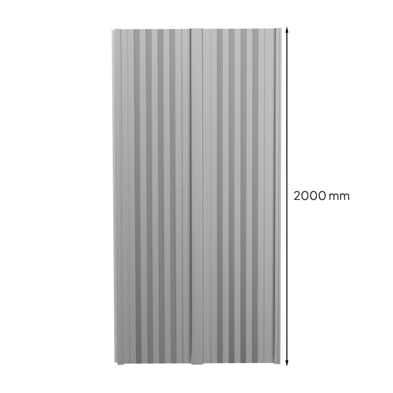 Acero panel - panel tap cubierta tapajuntas | 2000x1000mm | interior blanco pirineo - exterior silver metálic | acero prelacado | pu