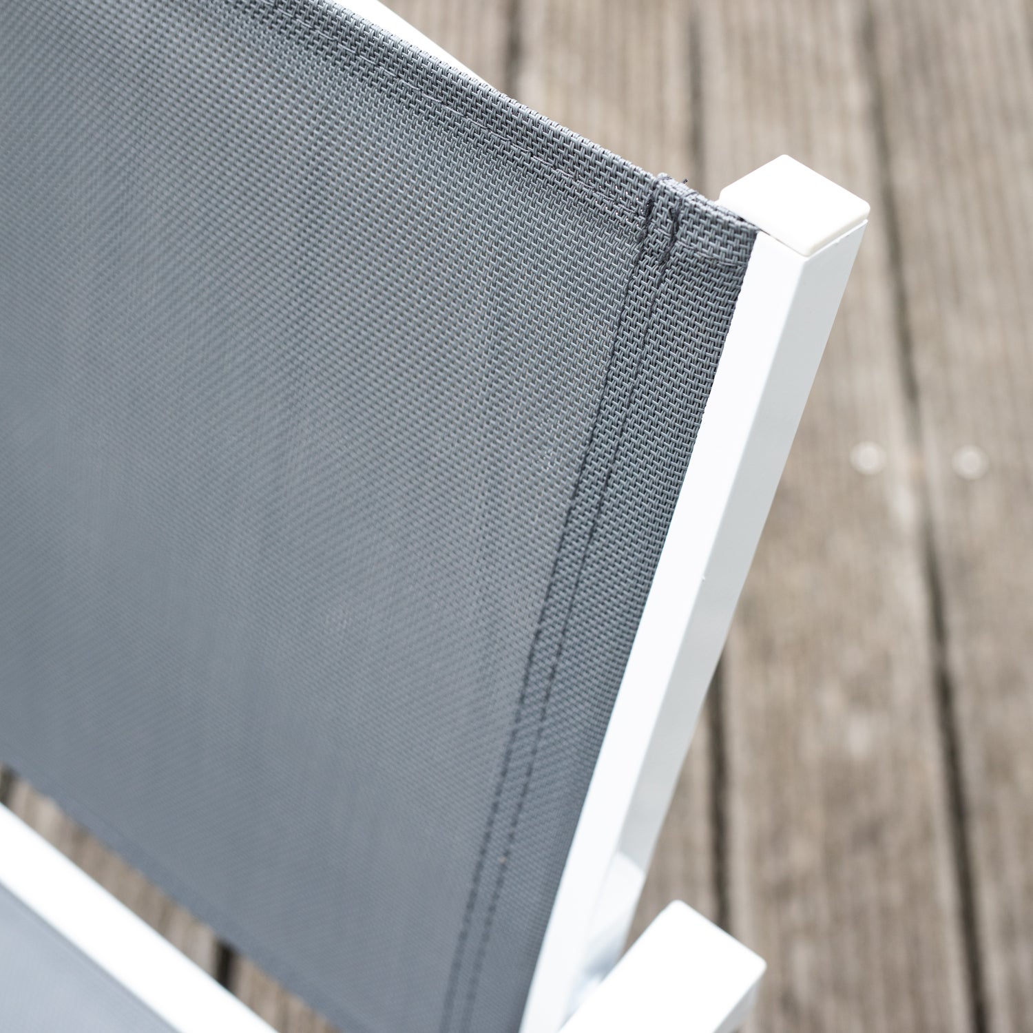 Salon de jardin 8 places gris et blanc aluminium BARI - 6