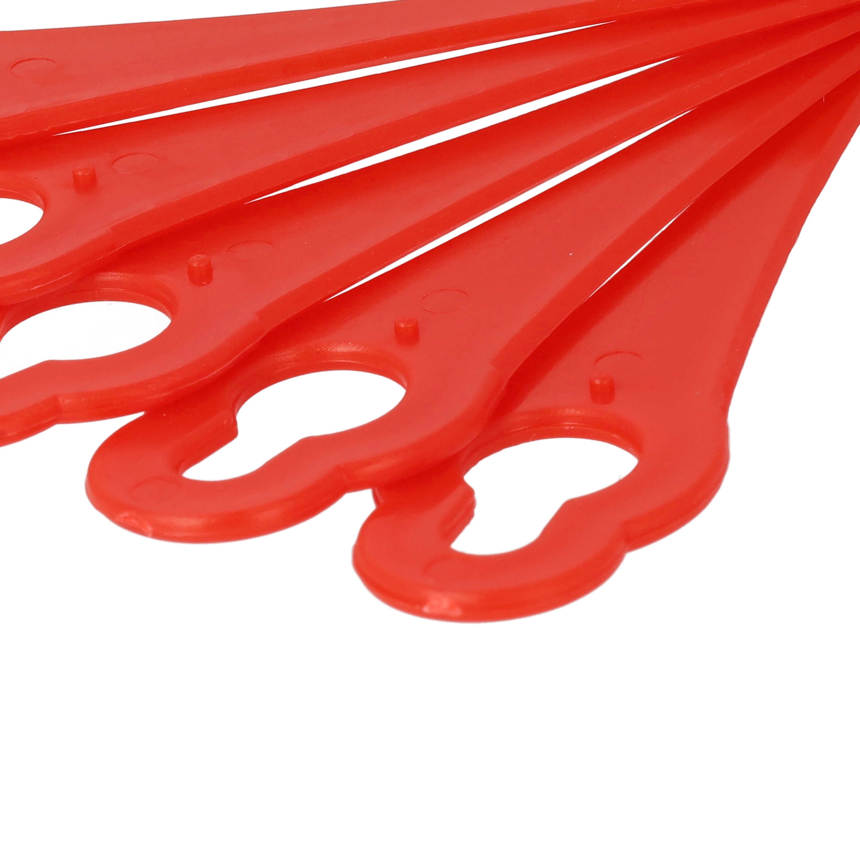 vhbw 10x Lames compatible avec Einhell BG-CT 18 Li, GE-CT 18 Li, GE-CT 18 Li Kit tondeuse - Lames de rechange, rouge, polyamide - 4
