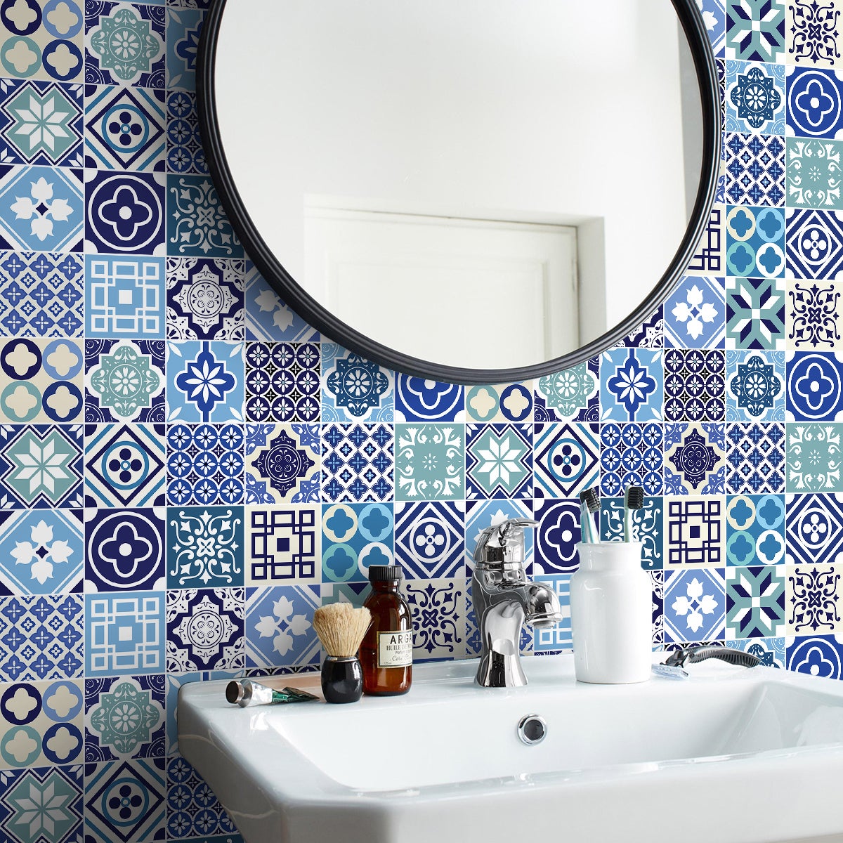 24 adesivi piastrelle di cemento grecito - Sticker adesivo - adesivi murali - 24stickers10x10cm - 3