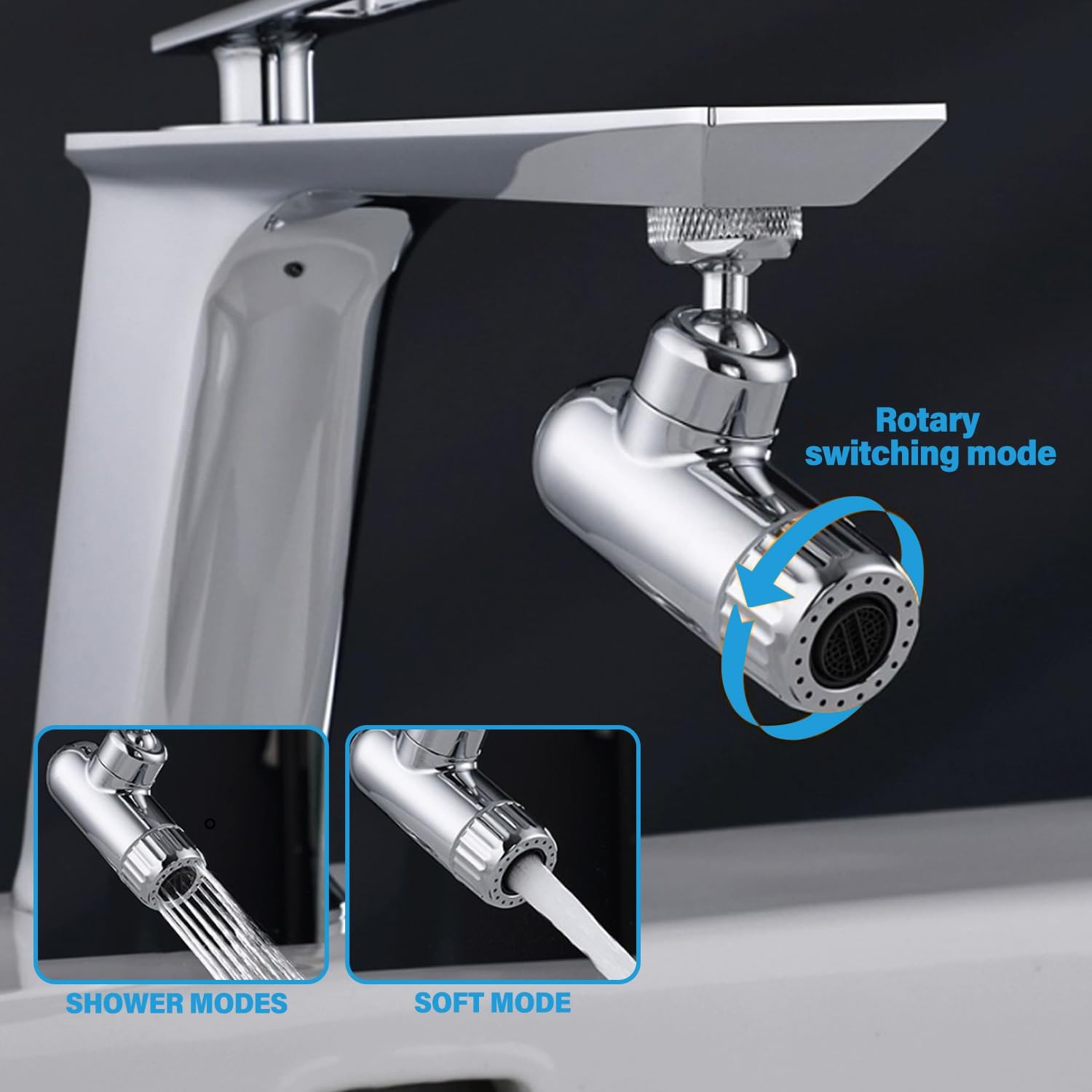 Crépine Filtre Anti-éclaboussures Pour Robinet De Cuisine Ou Salle De Bain - Rallonge Robinet, Filtre à Eau ABS Blanc