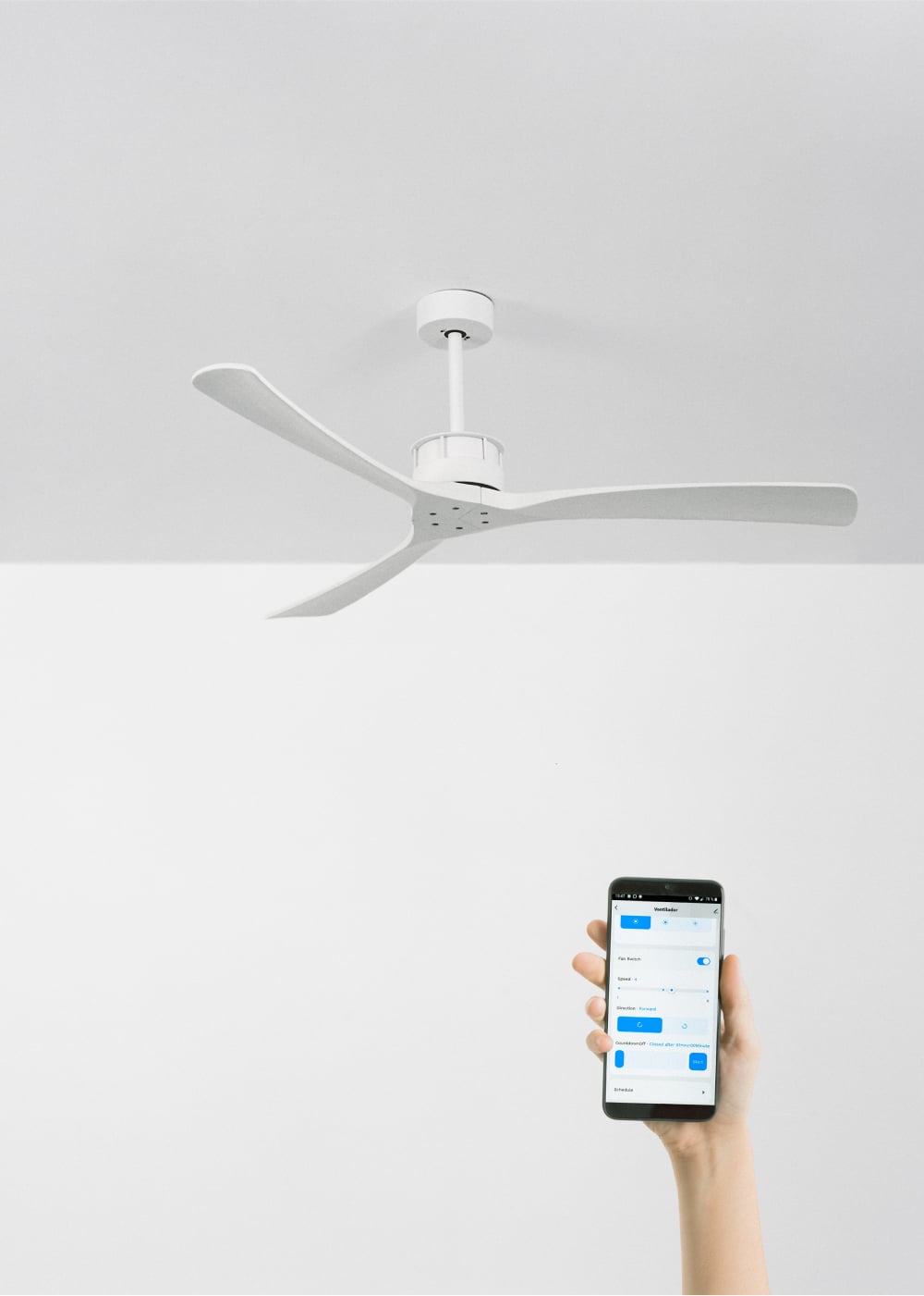 WIND LARGE DC - Ventilateur de Plafond 40W Silencieux XL Ø152 cm - Sans Lumière et avec WIFI - 2