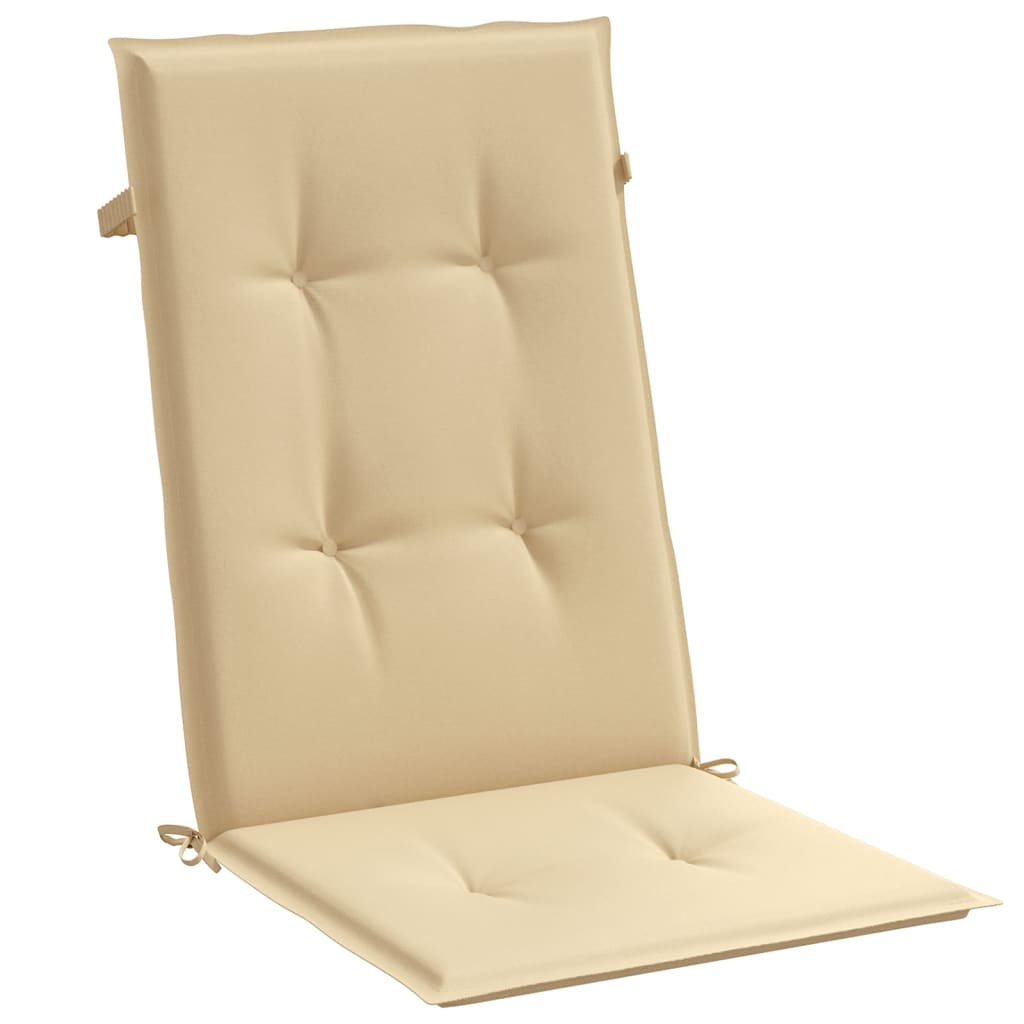 Coussins de chaise à dossier haut lot de 4 beige mélangé tissu - 5