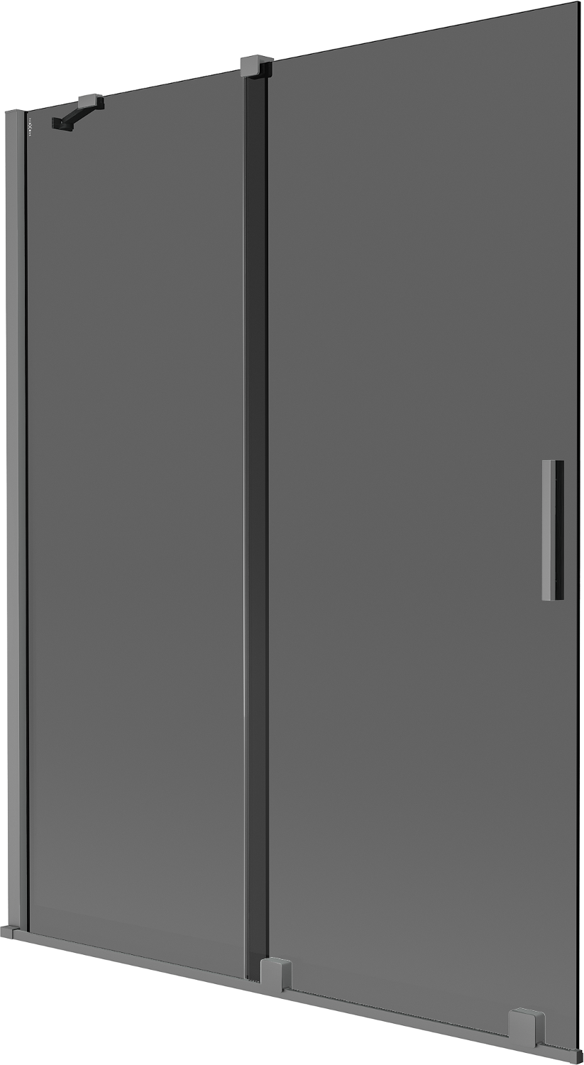Mexen Velar parawan nawannowy 2-skrzydłowy rozsuwany 130 x 150 cm, grafit, gun metal - 896-130-000-41-95
