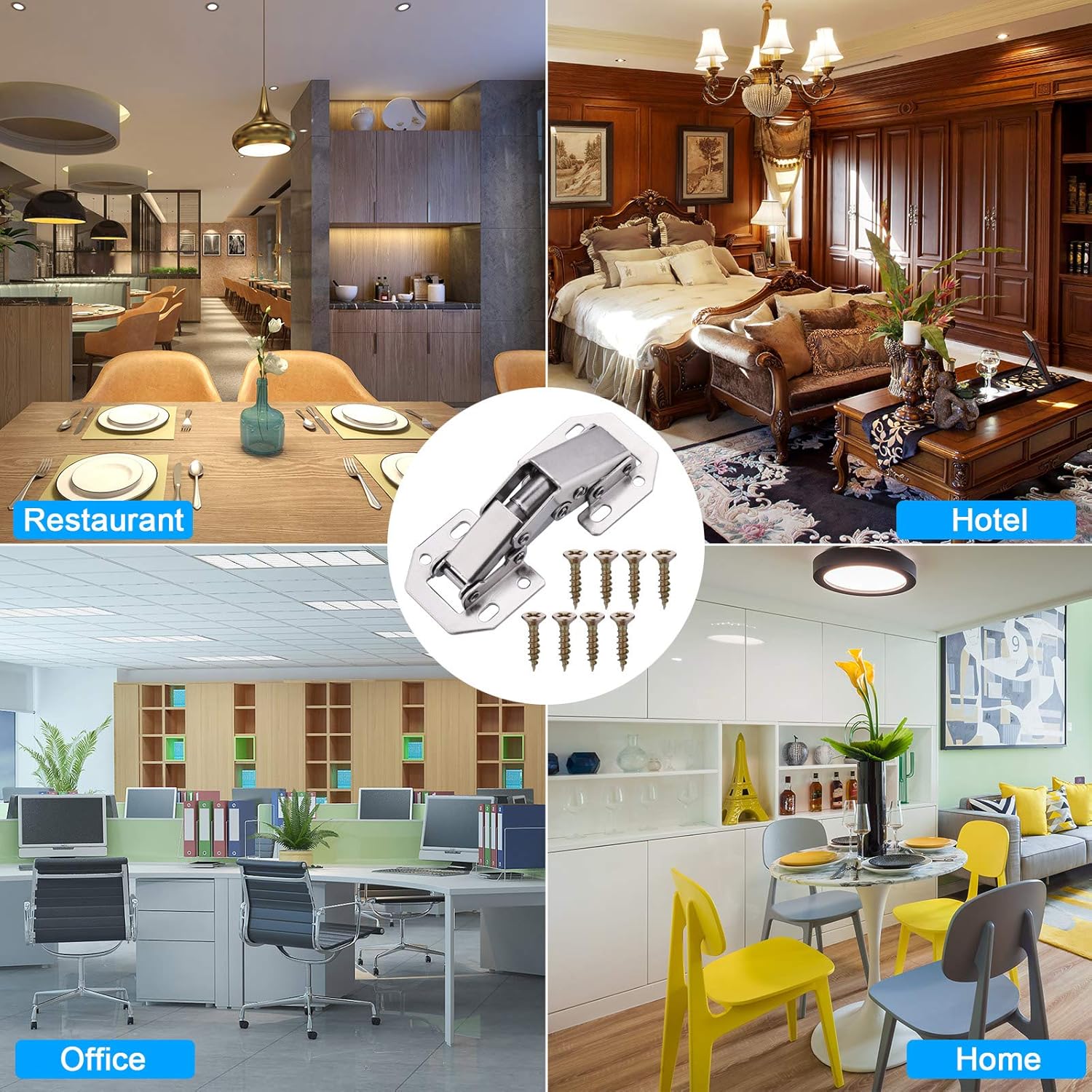 10 zawiasów do drzwi szafek kuchennych 90 stopni ze śrubami do ukrytych zawiasów do drzwi szafek kuchennych - 7