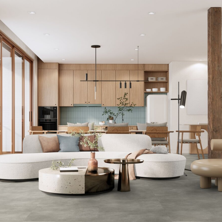 Dalle de sol PVC clipsable sous-couche intégrée effet béton pepper taupe GERFLOR Senso Premium Rigid Acoustic - 3