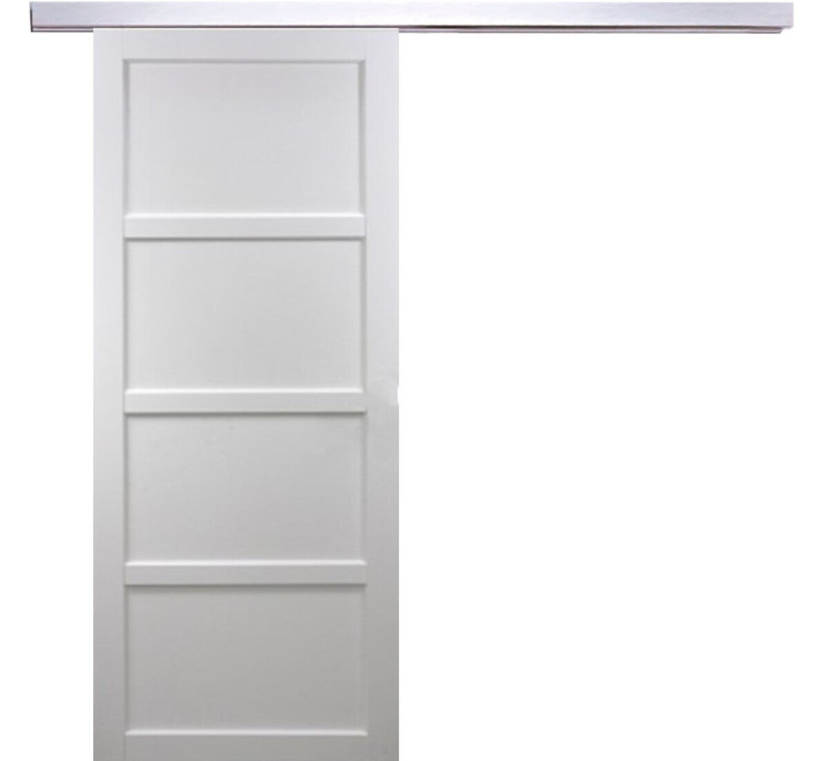 Tamera puerta corredera blanca amplia 83 con carril de aluminio
