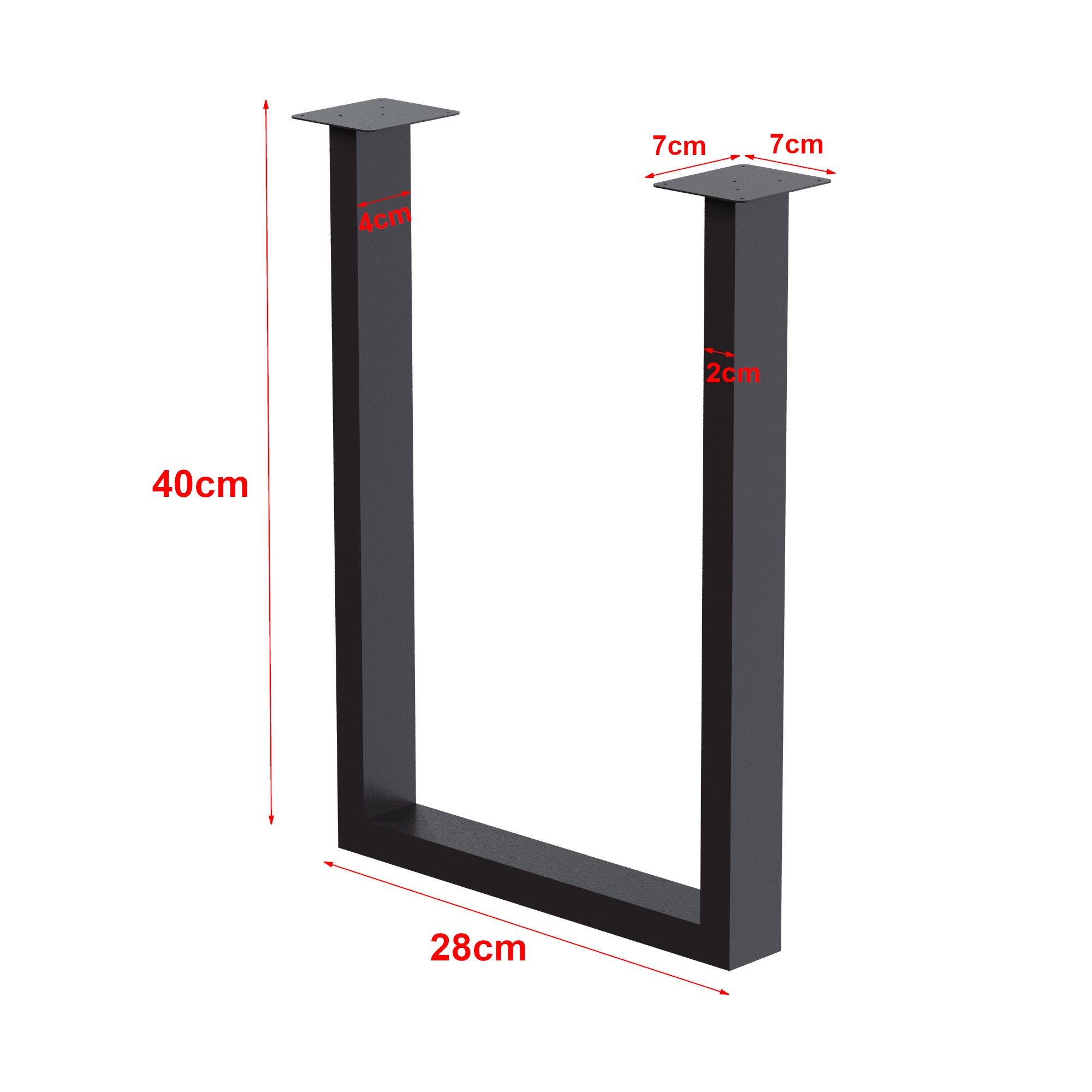 Set de 2 pieds de table Holsted rectangulaires en acier 40 x 28 cm [en.casa] - 4