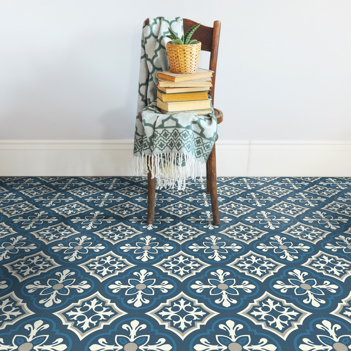 Vinilo baldosas suelo ortega antideslizante - 60x100 cm - adhesivo de pared - revestimiento sticker mural decorativo