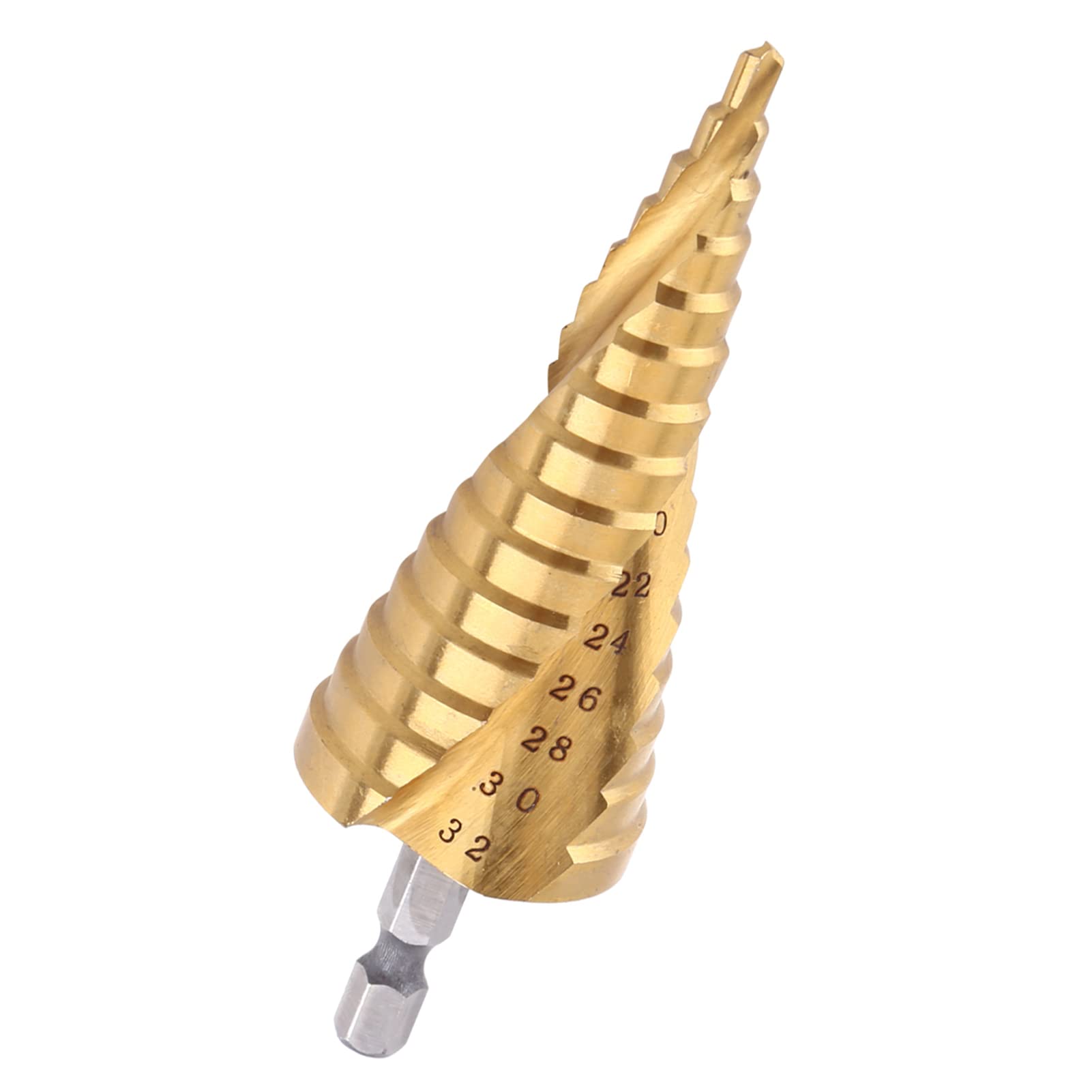 1 foret étagé à revêtement en acier rapide à cannelure hélicoïdale, tige hexagonale, outils électriques 4-32 mm - 3