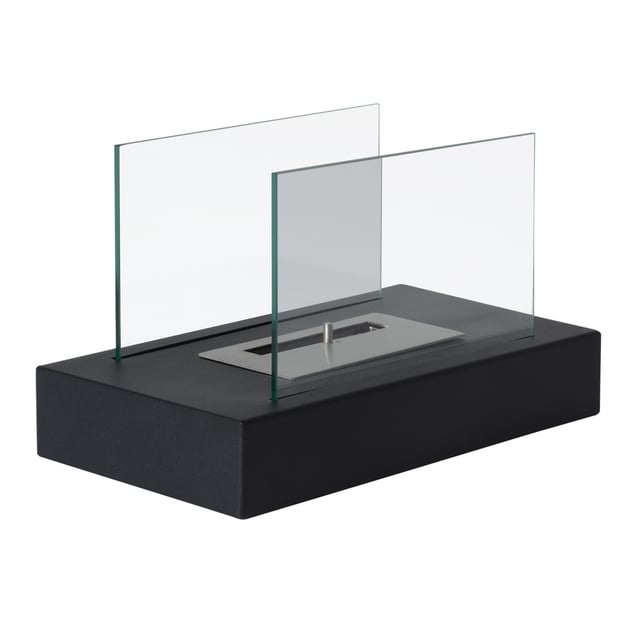 HOMCOM Camino A Bioetanolo Da Tavolo Ecologico 2000w In Acciaio Inox Con Vetro 35×18×21cm Nero