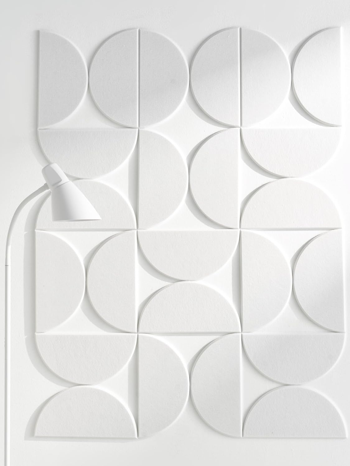 12 samoprzylepnych paneli dźwiękochłonnych, wyciszenie i redukcja hałasu, filcowe płytki w minimalistycznym nowoczesnym stylu - duża sztuka ścienna