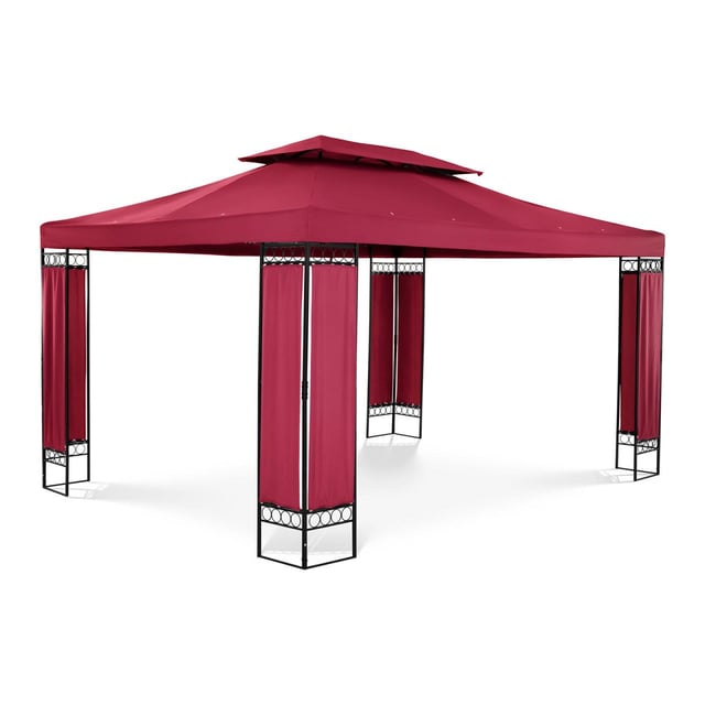 Pergola padiglione barnum pergolato tenda riparo gazebo da giardino terrazza beige rosso - 3 x 4 m - 160 14_0002770