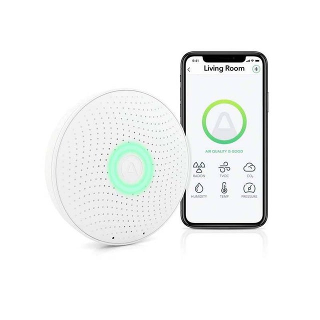 Airthings Wave Plus - Rivelatore di radon, con sensori di CO2, VOC, temperatura, umidità e pressione
