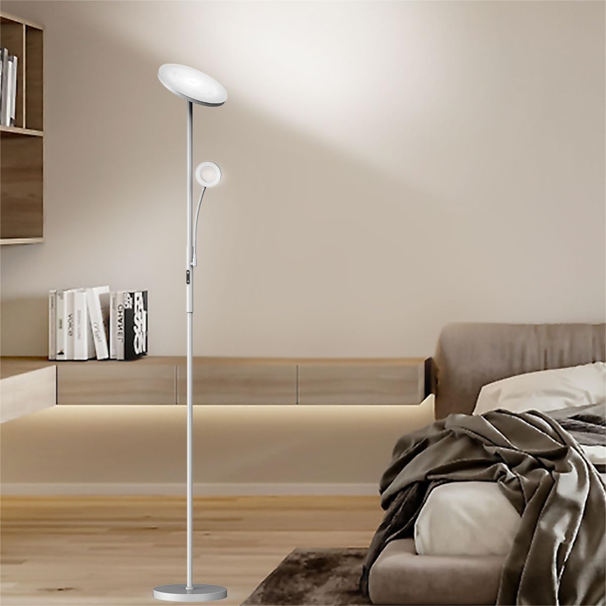 Lampadaire LED Dimmable 35W avec Liseuse, 4200LM, 3000K-6000K, Télécommande, Luminaire sur Pied Moderne pour Salon, Chambre, Bureau, Hôtel - 6