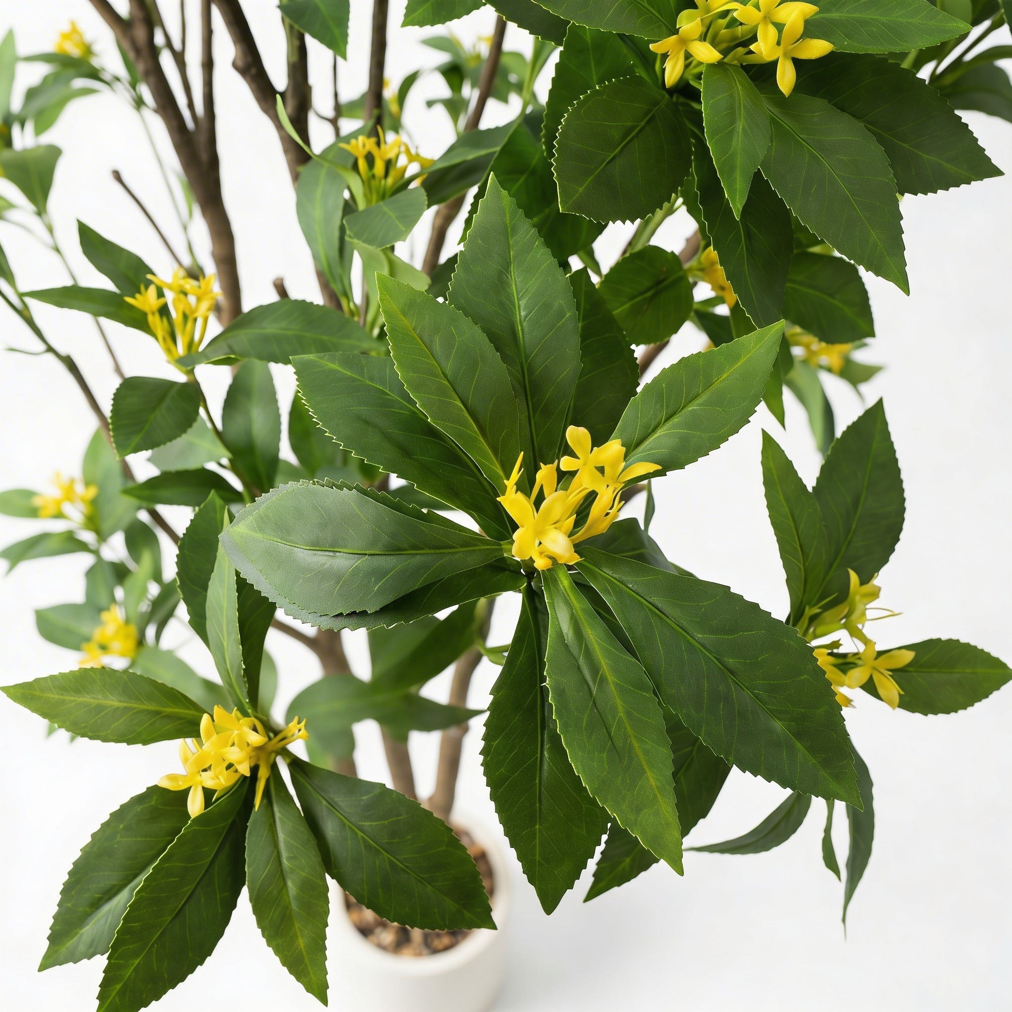 Planta artificial decorativa Osmanthus de 210 cm en maceta color verde - 3