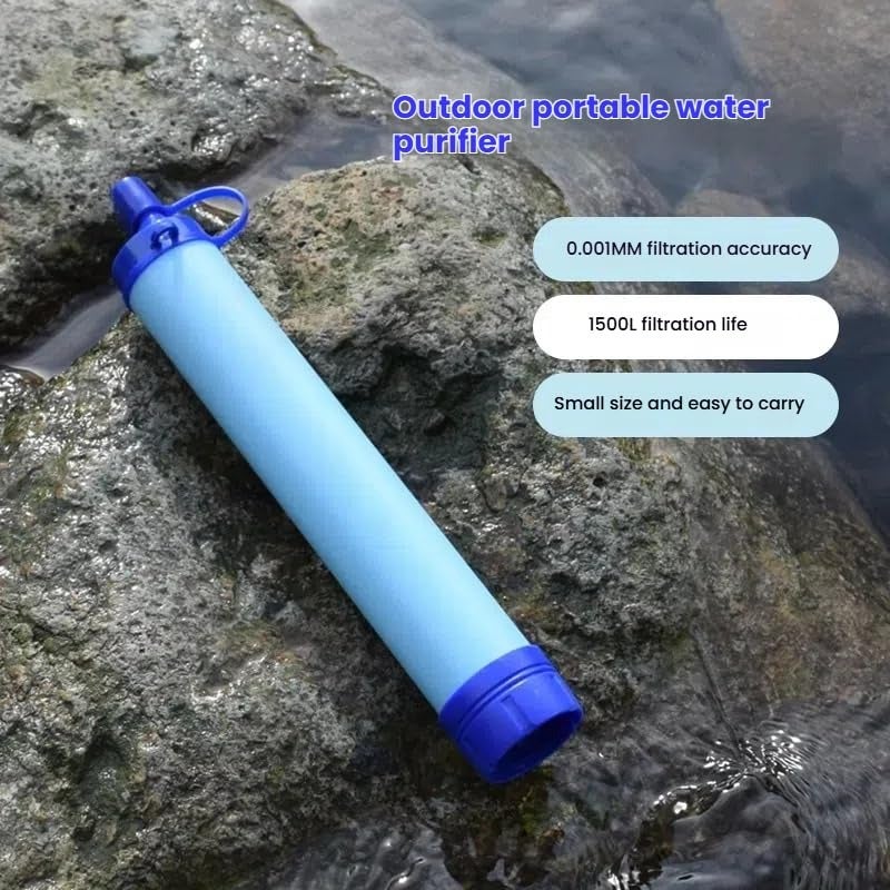 Filtro acqua cannuccia portatile di emergenza personale purificatore per campeggio, escursionismo, viaggi, scouting, caccia, sopravvivenza e backpacking Gear, soluzioni di filtraggio, compreso tubo