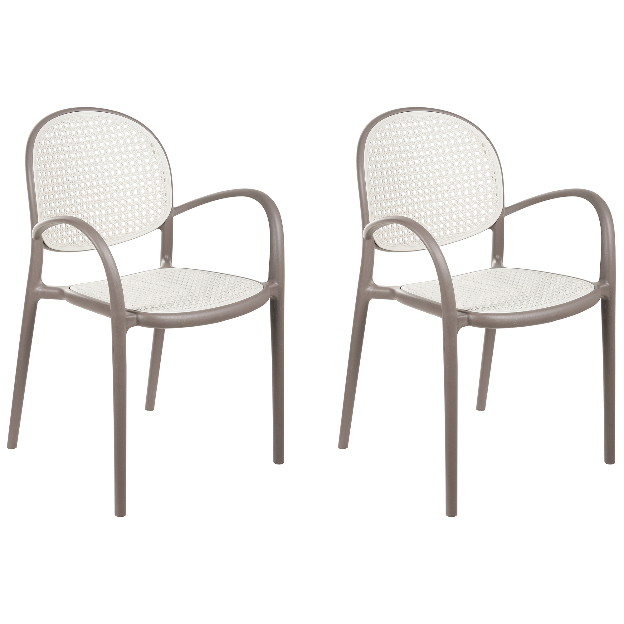 Set de 2 scaune de grădină POVOLETTO Material sintetic Maro deschis 2buc