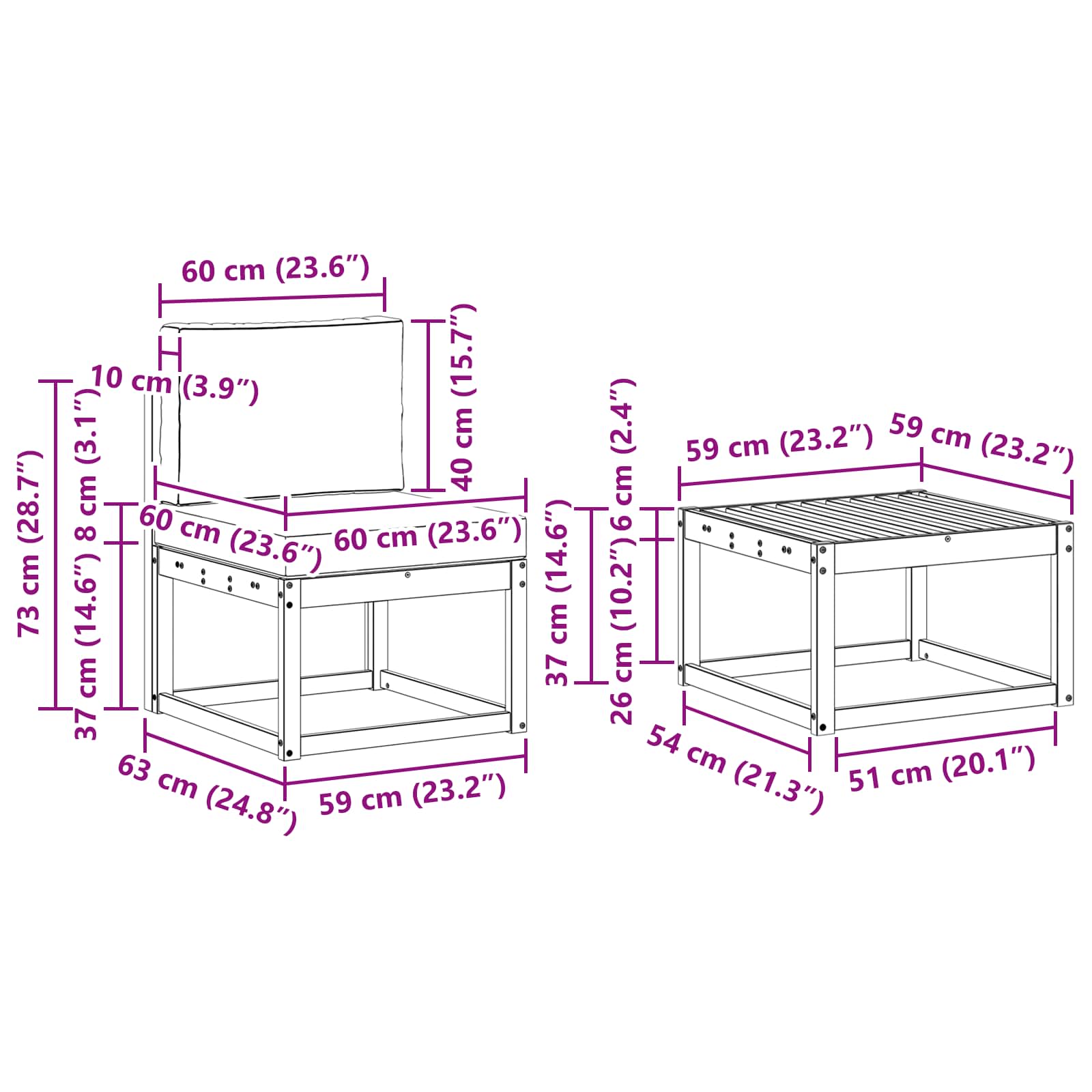 Ensemble de canapés d'extérieur, 9 pièces, en polyester, naturel et beige, pour la terrasse - 8